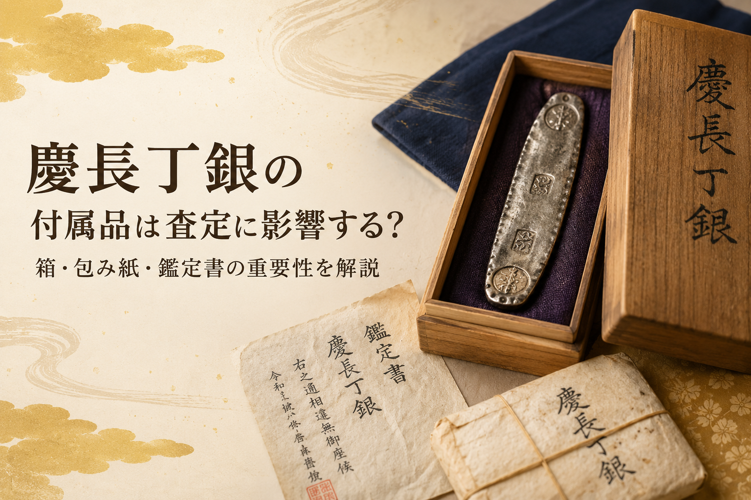 慶長丁銀の付属品は査定に影響する？箱・包み紙・鑑定書の重要性を解説