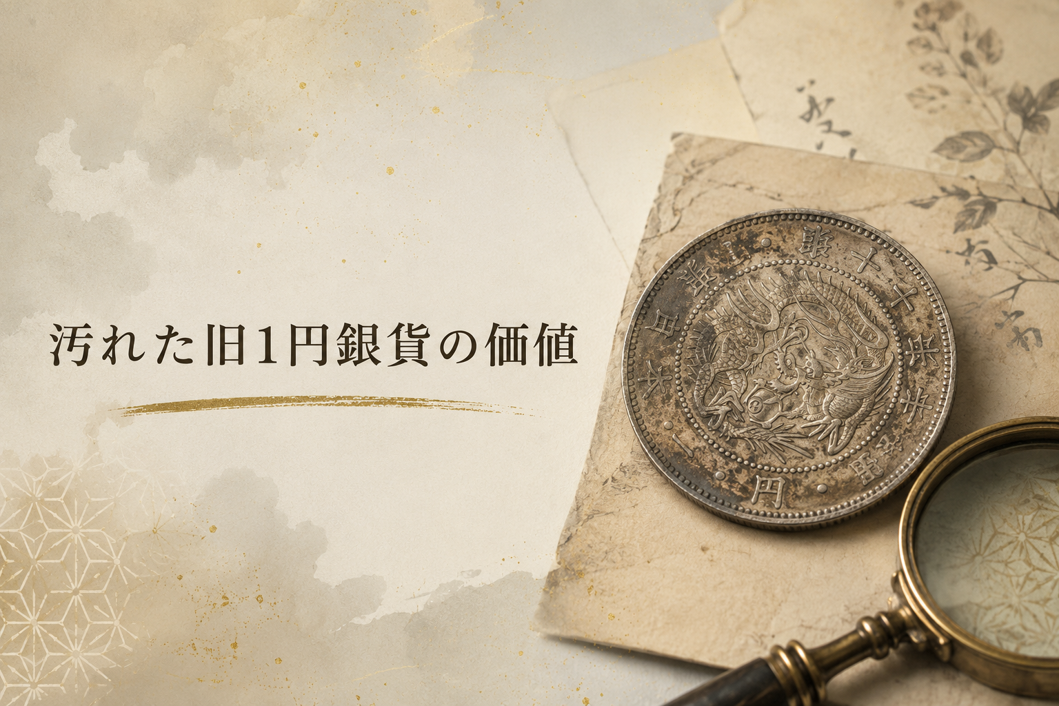 汚れた旧1円銀貨の価値|保存状態の見方【明治3年の判断ポイントを解説】