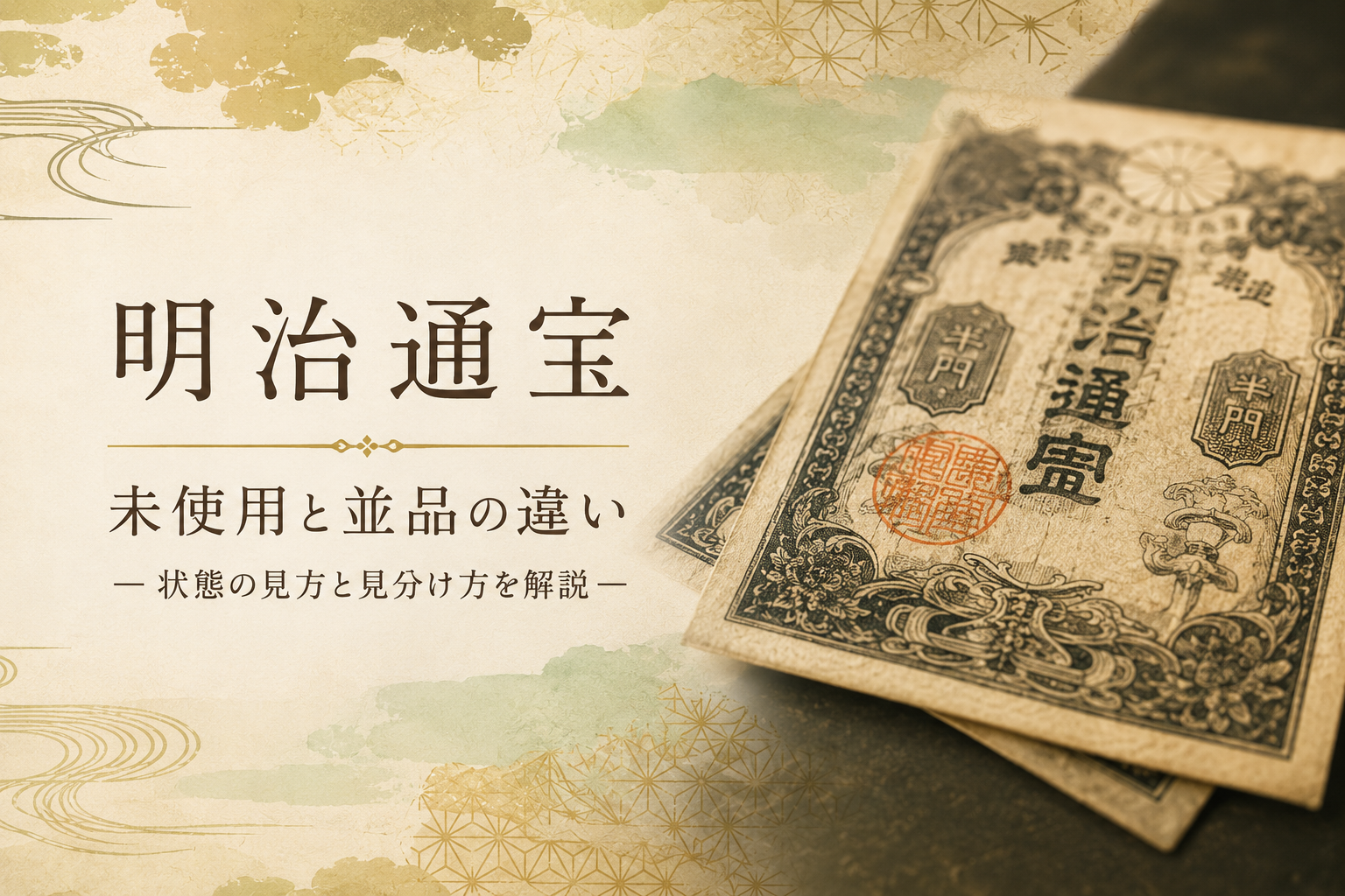 明治通宝の未使用と並品の違い|状態の見方と見分け方を鑑定士が解説