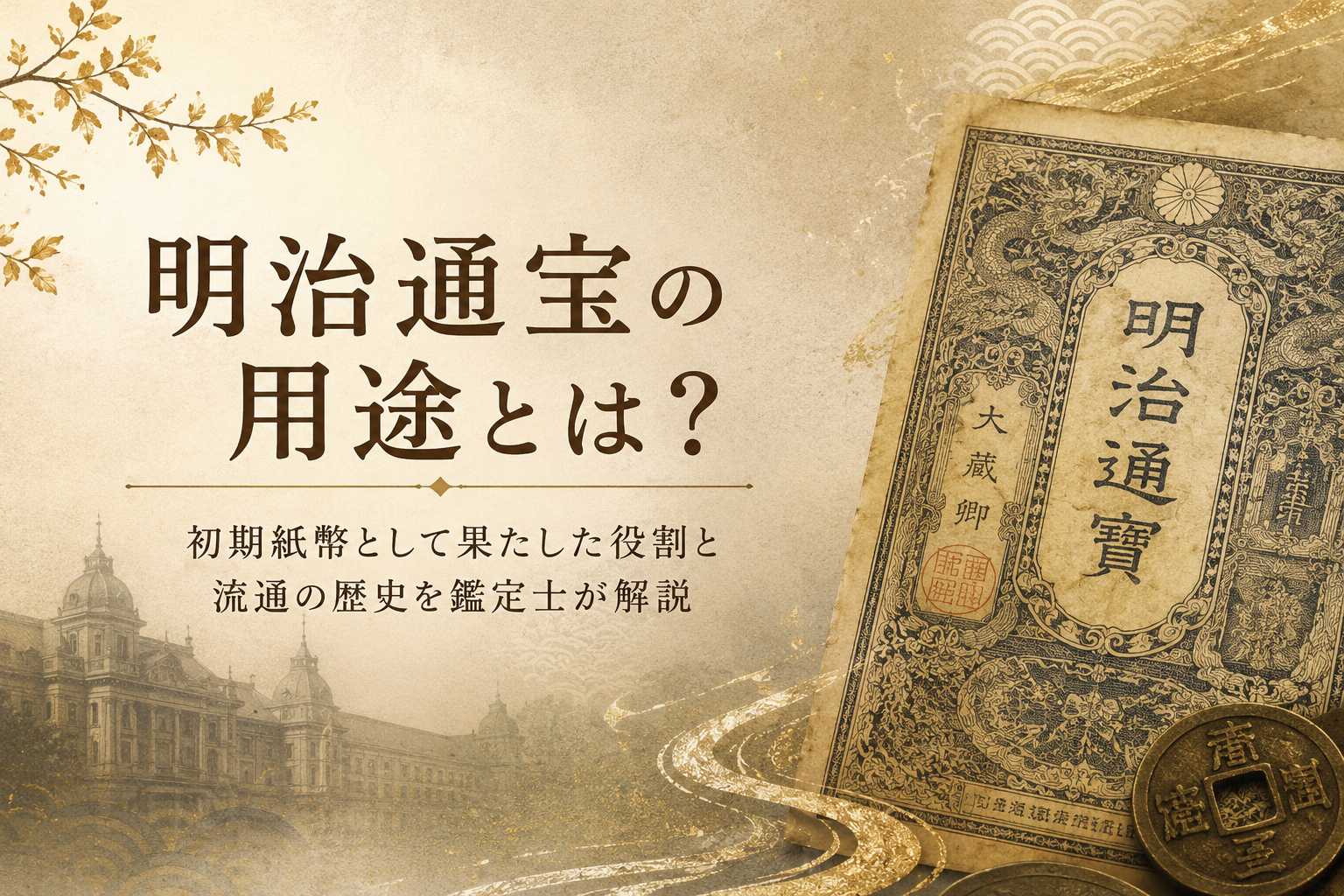 明治通宝の用途とは?初期紙幣として果たした役割と流通の歴史を鑑定士が解説