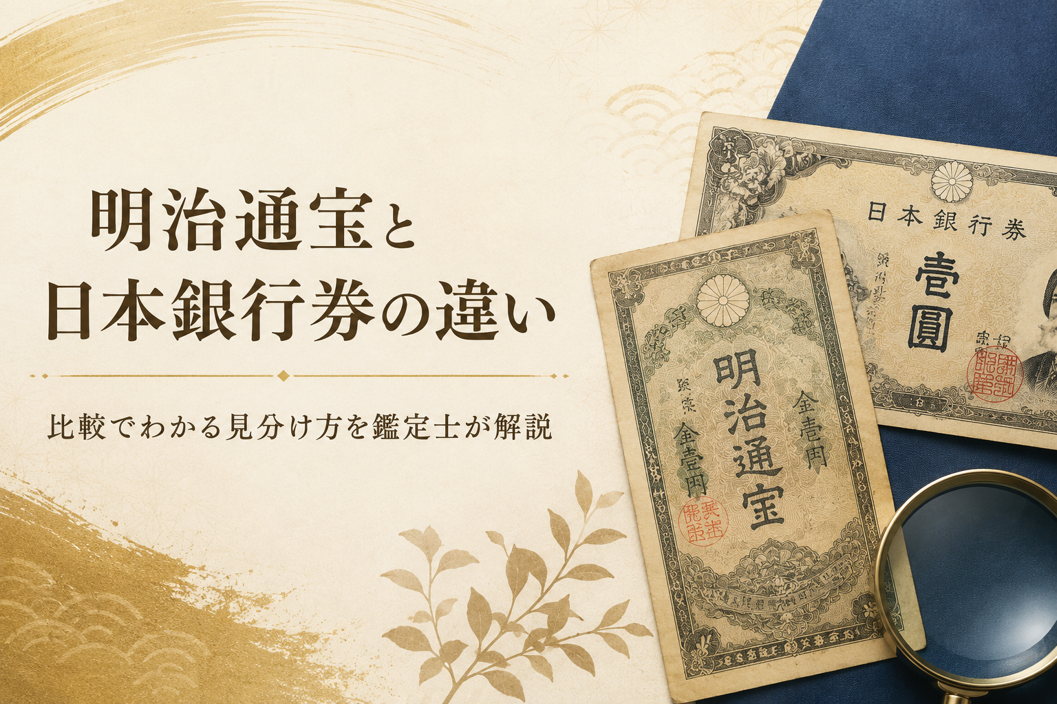 明治通宝と日本銀行券の違い|比較でわかる見分け方を鑑定士が解説