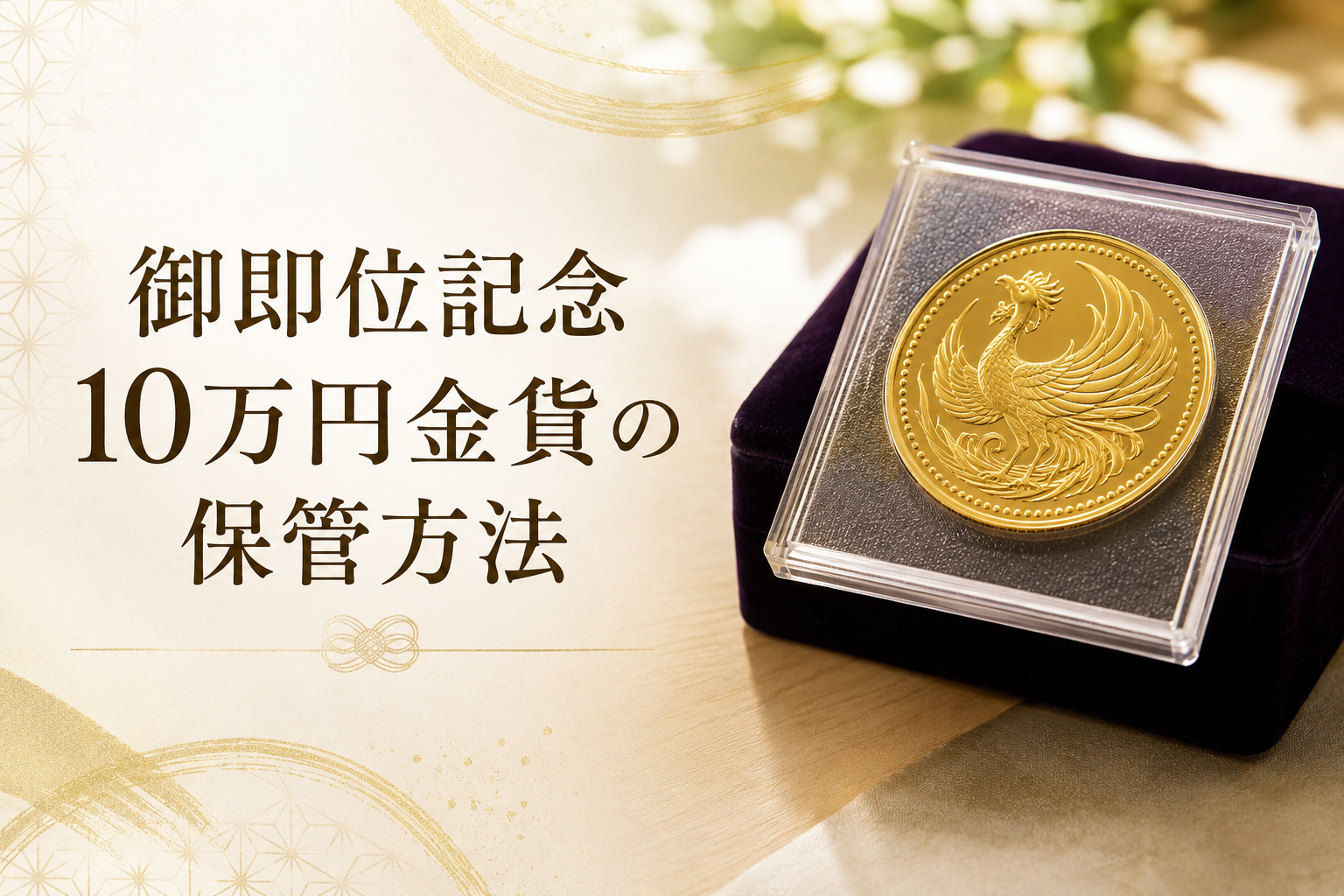 御即位記念10万円金貨の保管方法|劣化防止の基本【ケース・保存時の注意点を鑑定士が解説】