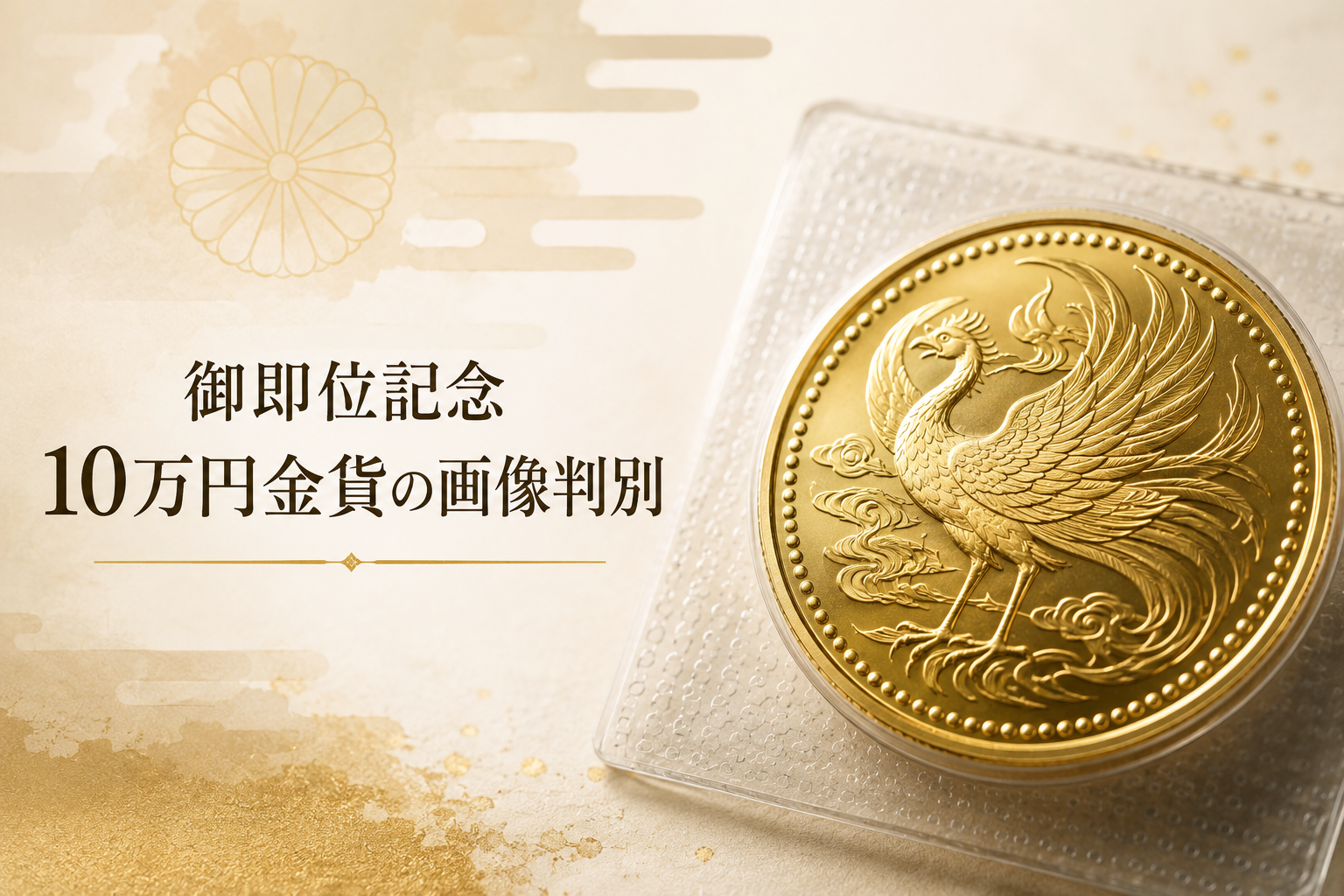 御即位記念10万円金貨の画像判別|本物を見分ける確認ポイントを鑑定士が解説