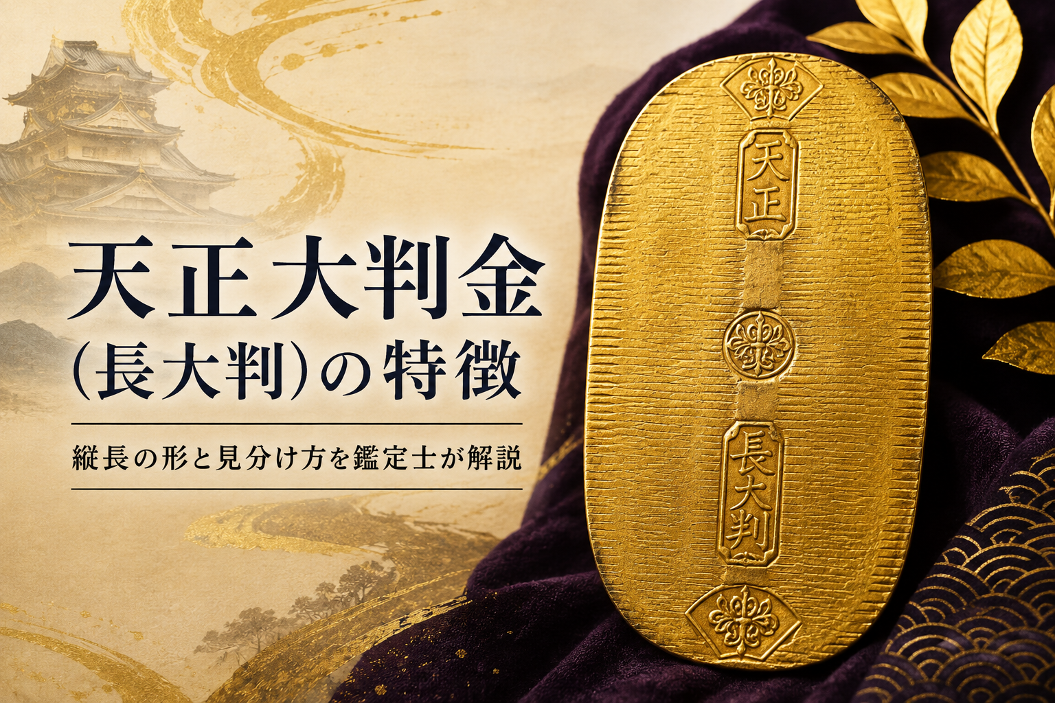 天正大判金（長大判）の特徴｜縦長の形と見分け方を鑑定士が解説