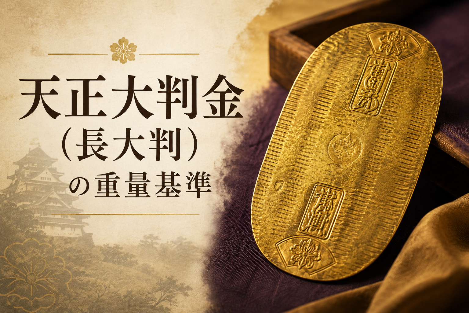 天正大判金（長大判）の重量基準｜見分け方と鑑定の重要指標