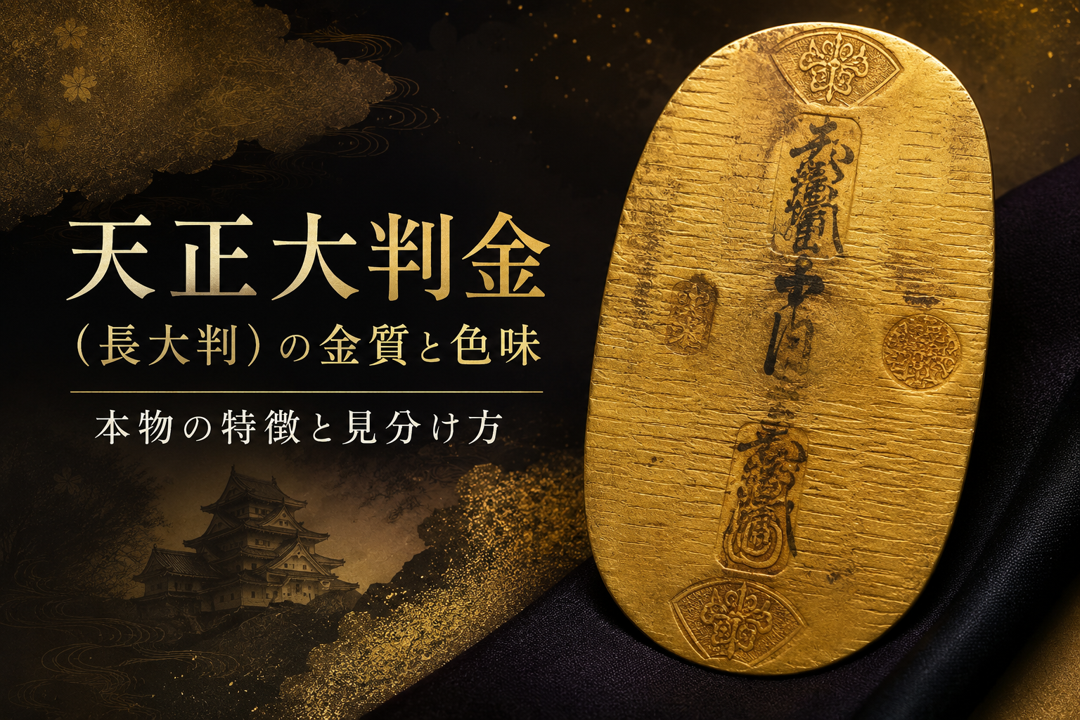 天正大判金（長大判）の金質と色味｜本物の特徴と見分け方