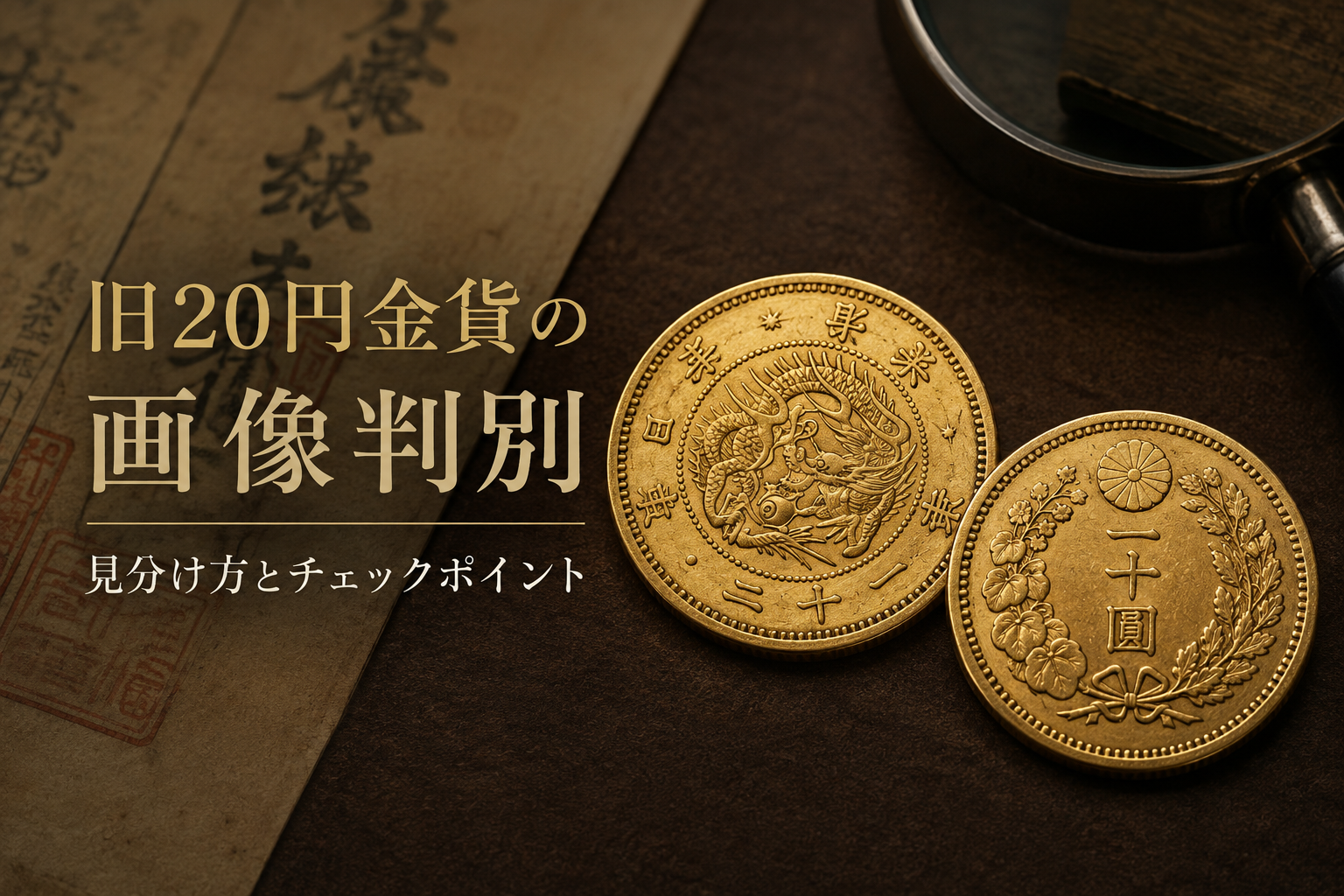 旧20円金貨の画像判別｜見分け方とチェックポイント