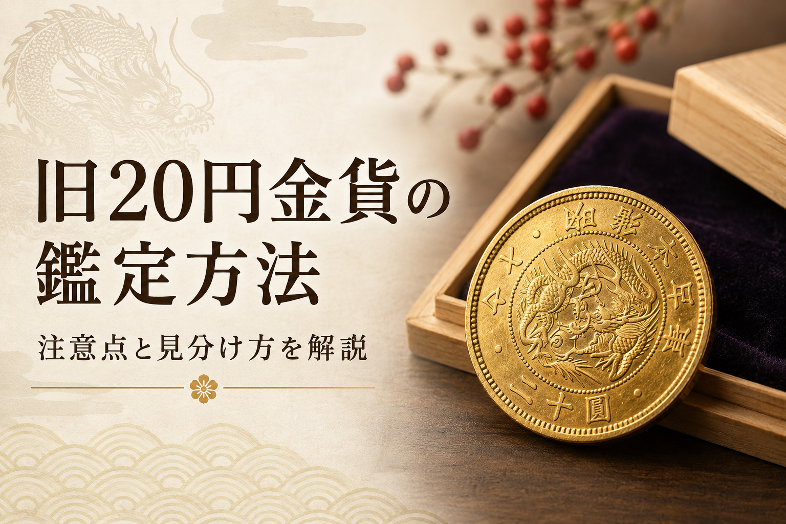 旧20円金貨の鑑定方法｜注意点と見分け方を解説