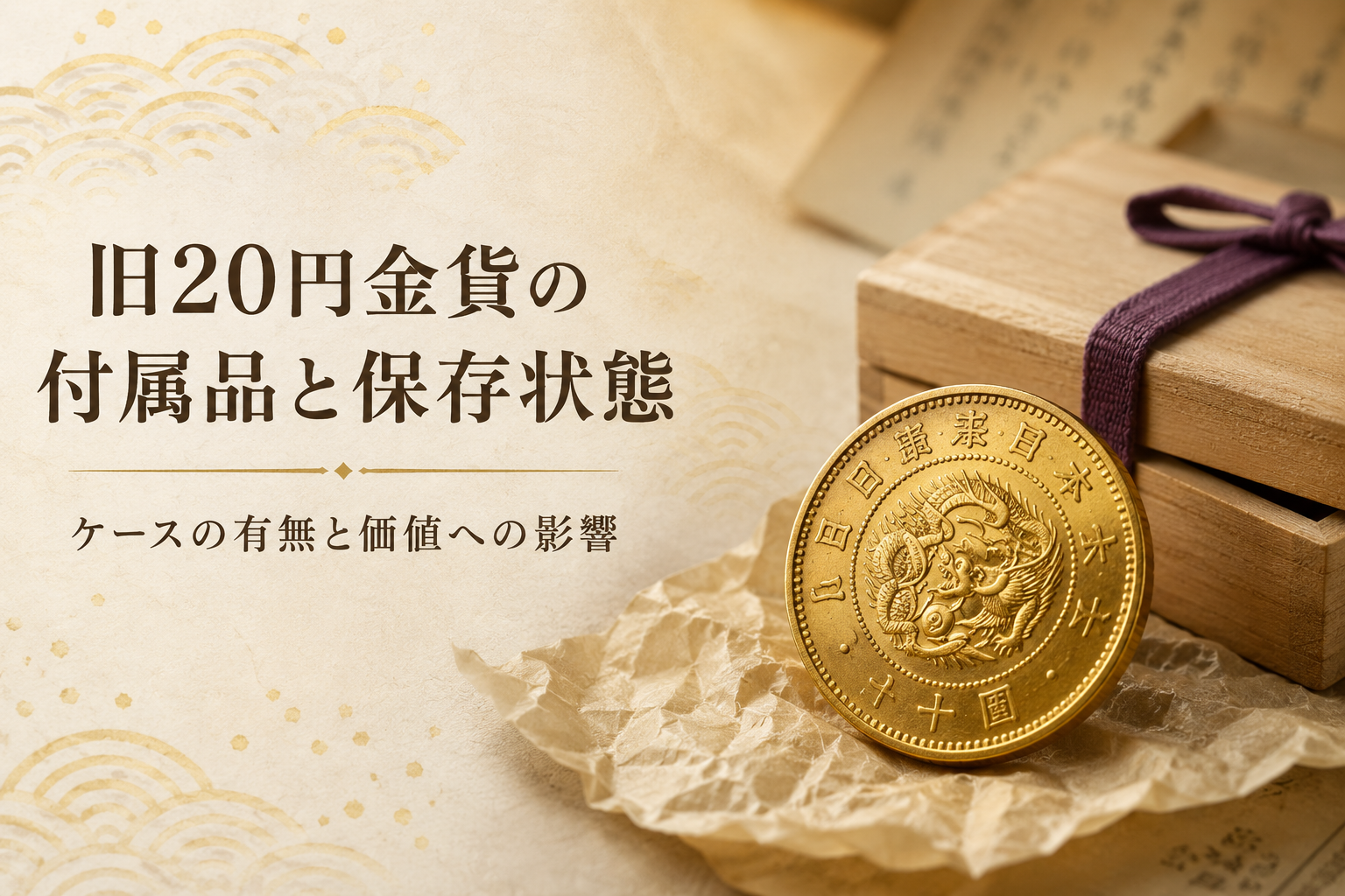 旧20円金貨の付属品と保存状態｜ケースの有無と価値への影響