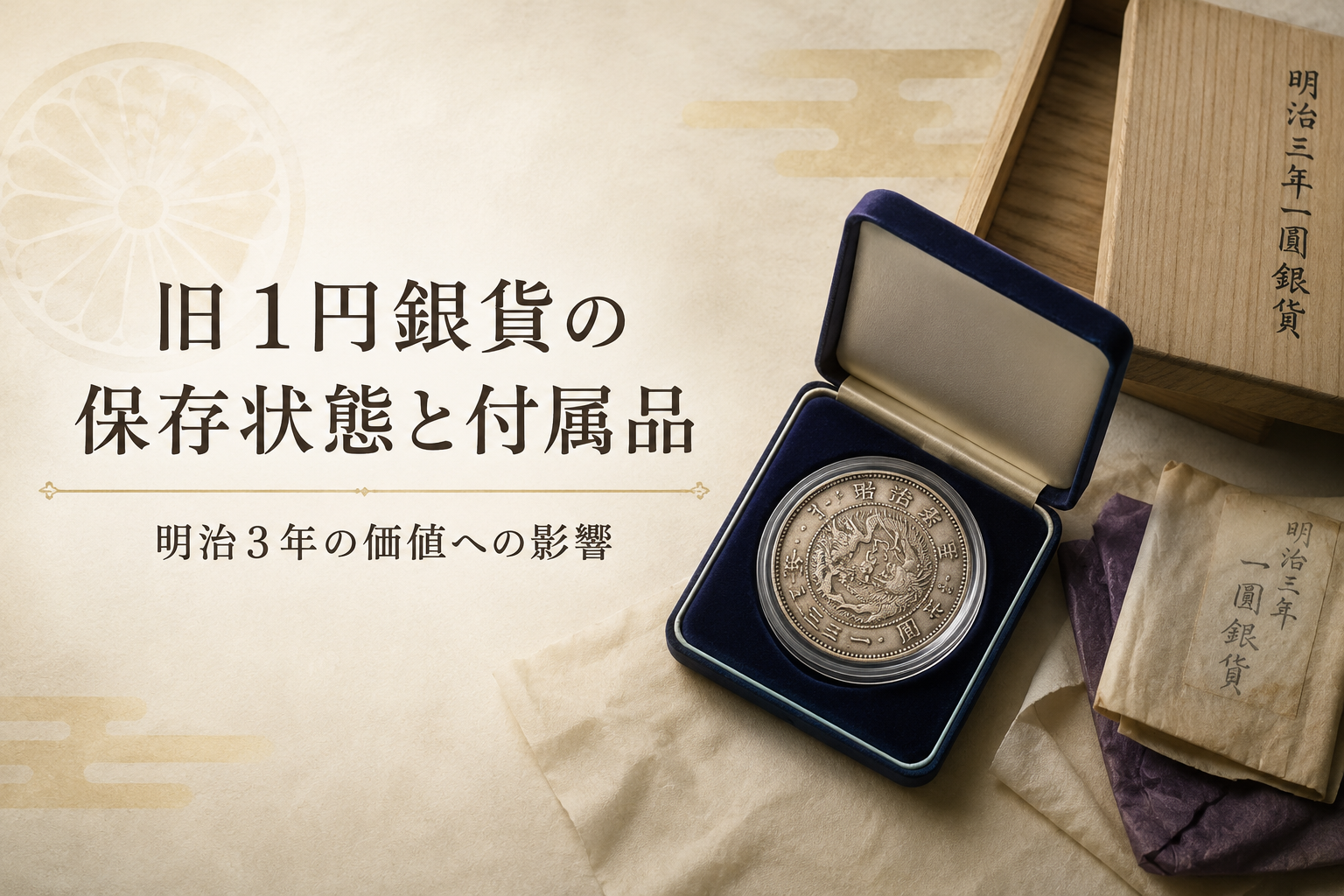 旧1円銀貨の保存状態と付属品｜明治3年の価値への影響